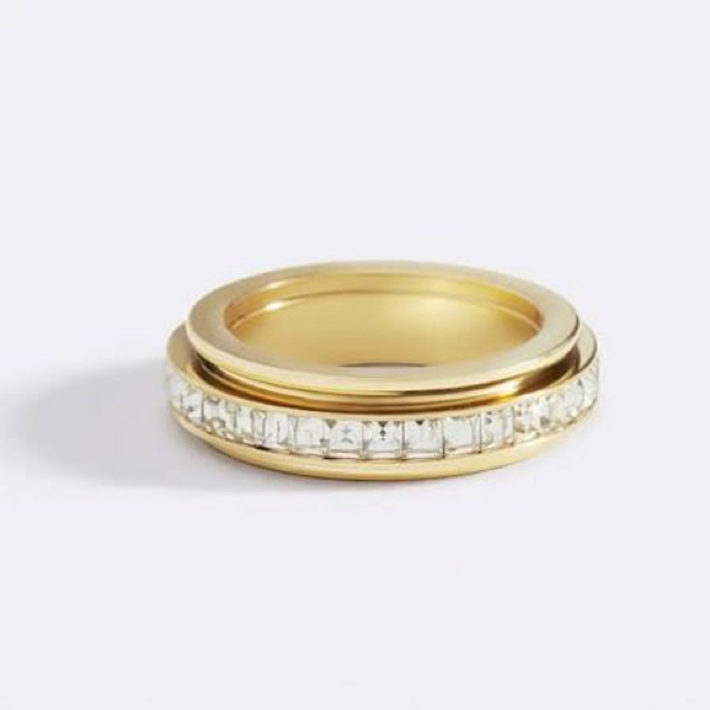 Mint & Lilly Gold Crystal Fidget Ring size 8